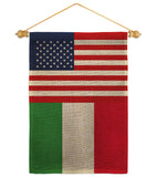 Italy US Friendship - Nationality Flags of the World Vertical Impressions Decorative Flags HG140411 Made In USA