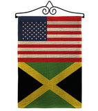 Jamaica US Friendship - Nationality Flags of the World Vertical Impressions Decorative Flags HG140415 Made In USA