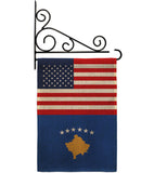 Kosovo US Friendship - Nationality Flags of the World Vertical Impressions Decorative Flags HG140421 Made In USA