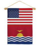 Kiribati US Friendship - Nationality Flags of the World Vertical Impressions Decorative Flags HG140424 Made In USA