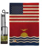 Kiribati US Friendship - Nationality Flags of the World Vertical Impressions Decorative Flags HG140424 Made In USA