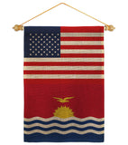 Kiribati US Friendship - Nationality Flags of the World Vertical Impressions Decorative Flags HG140424 Made In USA