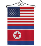 Korea North US Friendship - Nationality Flags of the World Vertical Impressions Decorative Flags HG140425 Made In USA