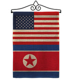 Korea North US Friendship - Nationality Flags of the World Vertical Impressions Decorative Flags HG140425 Made In USA