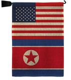 Korea North US Friendship - Nationality Flags of the World Vertical Impressions Decorative Flags HG140425 Made In USA