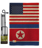 Korea North US Friendship - Nationality Flags of the World Vertical Impressions Decorative Flags HG140425 Made In USA