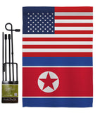 Korea North US Friendship - Nationality Flags of the World Vertical Impressions Decorative Flags HG140425 Made In USA