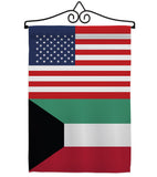 Kuwait US Friendship - Nationality Flags of the World Vertical Impressions Decorative Flags HG140427 Made In USA