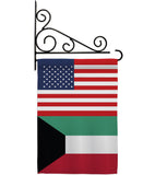 Kuwait US Friendship - Nationality Flags of the World Vertical Impressions Decorative Flags HG140427 Made In USA