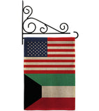 Kuwait US Friendship - Nationality Flags of the World Vertical Impressions Decorative Flags HG140427 Made In USA