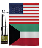 Kuwait US Friendship - Nationality Flags of the World Vertical Impressions Decorative Flags HG140427 Made In USA