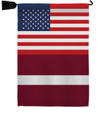 Latvia US Friendship - Nationality Flags of the World Vertical Impressions Decorative Flags HG140430 Made In USA