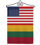 Lithuania US Friendship - Nationality Flags of the World Vertical Impressions Decorative Flags HG140436 Made In USA