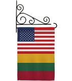 Lithuania US Friendship - Nationality Flags of the World Vertical Impressions Decorative Flags HG140436 Made In USA