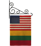 Lithuania US Friendship - Nationality Flags of the World Vertical Impressions Decorative Flags HG140436 Made In USA