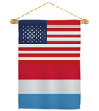Luxembourg US Friendship - Nationality Flags of the World Vertical Impressions Decorative Flags HG140437 Made In USA