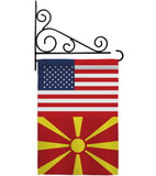 Macedonia US Friendship - Nationality Flags of the World Vertical Impressions Decorative Flags HG140439 Made In USA