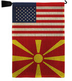 Macedonia US Friendship - Nationality Flags of the World Vertical Impressions Decorative Flags HG140439 Made In USA