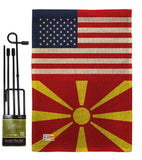 Macedonia US Friendship - Nationality Flags of the World Vertical Impressions Decorative Flags HG140439 Made In USA