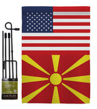 Macedonia US Friendship - Nationality Flags of the World Vertical Impressions Decorative Flags HG140439 Made In USA