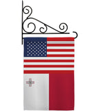 Malta US Friendship - Nationality Flags of the World Vertical Impressions Decorative Flags HG140446 Made In USA