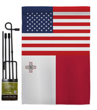 Malta US Friendship - Nationality Flags of the World Vertical Impressions Decorative Flags HG140446 Made In USA