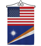 Marshall Islands US Friendship - Nationality Flags of the World Vertical Impressions Decorative Flags HG140447 Made In USA