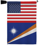 Marshall Islands US Friendship - Nationality Flags of the World Vertical Impressions Decorative Flags HG140447 Made In USA