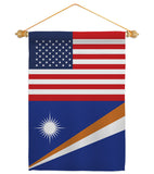 Marshall Islands US Friendship - Nationality Flags of the World Vertical Impressions Decorative Flags HG140447 Made In USA