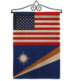 Marshall Islands US Friendship - Nationality Flags of the World Vertical Impressions Decorative Flags HG140447 Made In USA