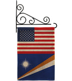 Marshall Islands US Friendship - Nationality Flags of the World Vertical Impressions Decorative Flags HG140447 Made In USA