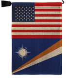 Marshall Islands US Friendship - Nationality Flags of the World Vertical Impressions Decorative Flags HG140447 Made In USA