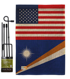 Marshall Islands US Friendship - Nationality Flags of the World Vertical Impressions Decorative Flags HG140447 Made In USA