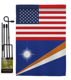 Marshall Islands US Friendship - Nationality Flags of the World Vertical Impressions Decorative Flags HG140447 Made In USA