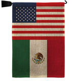 Mexico US Friendship - Nationality Flags of the World Vertical Impressions Decorative Flags HG140451 Made In USA