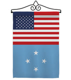 Micronesia US Friendship - Nationality Flags of the World Vertical Impressions Decorative Flags HG140452 Made In USA