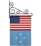 Micronesia US Friendship - Nationality Flags of the World Vertical Impressions Decorative Flags HG140452 Made In USA