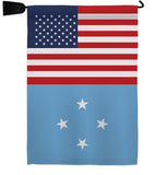 Micronesia US Friendship - Nationality Flags of the World Vertical Impressions Decorative Flags HG140452 Made In USA