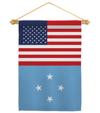 Micronesia US Friendship - Nationality Flags of the World Vertical Impressions Decorative Flags HG140452 Made In USA