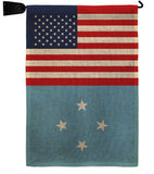 Micronesia US Friendship - Nationality Flags of the World Vertical Impressions Decorative Flags HG140452 Made In USA