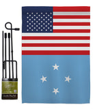 Micronesia US Friendship - Nationality Flags of the World Vertical Impressions Decorative Flags HG140452 Made In USA