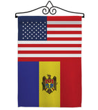 Moldova US Friendship - Nationality Flags of the World Vertical Impressions Decorative Flags HG140453 Made In USA