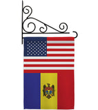 Moldova US Friendship - Nationality Flags of the World Vertical Impressions Decorative Flags HG140453 Made In USA