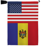 Moldova US Friendship - Nationality Flags of the World Vertical Impressions Decorative Flags HG140453 Made In USA