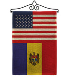 Moldova US Friendship - Nationality Flags of the World Vertical Impressions Decorative Flags HG140453 Made In USA