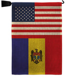 Moldova US Friendship - Nationality Flags of the World Vertical Impressions Decorative Flags HG140453 Made In USA