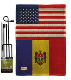 Moldova US Friendship - Nationality Flags of the World Vertical Impressions Decorative Flags HG140453 Made In USA