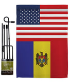 Moldova US Friendship - Nationality Flags of the World Vertical Impressions Decorative Flags HG140453 Made In USA