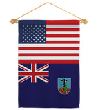 Montserrat US Friendship - Nationality Flags of the World Vertical Impressions Decorative Flags HG140456 Made In USA