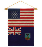 Montserrat US Friendship - Nationality Flags of the World Vertical Impressions Decorative Flags HG140456 Made In USA